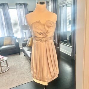 Elegant Cream Strapless Dress
